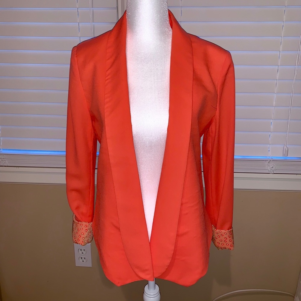Aryn K Roll Sleeve Drape Blazer